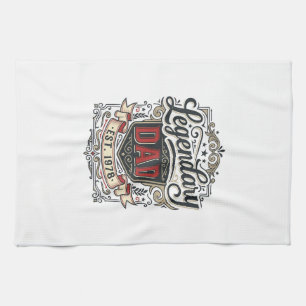 Legendäres Vintage-T-Shirt-Design mit Vater-Gravur Geschirrtuch