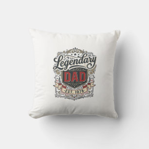Legendäres Vintage-T-Shirt-Design mit Vater-Gravur Kissen