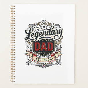 Legendäres Vintage-T-Shirt-Design mit Vater-Gravur Planer