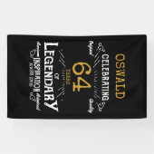 Legendary Black Gold Retro 80. Geburtstag Banner (Horizontal)