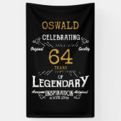 Legendary Black Gold Retro 80. Geburtstag Banner (Vertikal)