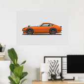 Legendary Classic Orange 240z Fairlady Bug Poster (Heimbüro)