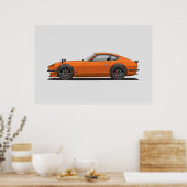 Legendary Classic Orange 240z Fairlady Bug Poster (Küche)