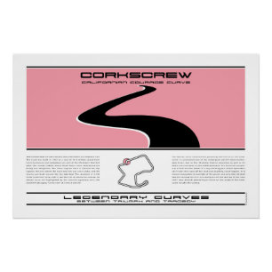 Legendary Curves, Corkscrew, Laguna Seca Poster