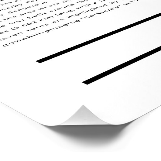 Legendary Curves, Corkscrew, Laguna Seca Poster (Ecke)