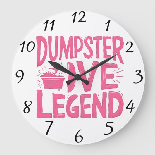 Legendary Dumpster Dive Enthusiast Große Wanduhr (Vorderseite)