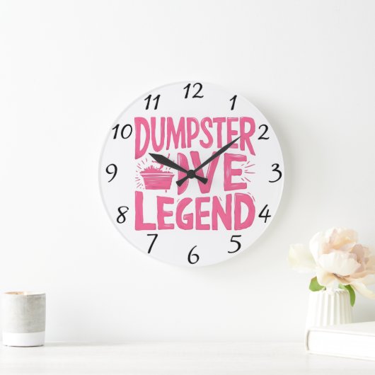 Legendary Dumpster Dive Enthusiast Große Wanduhr (Zuhause)