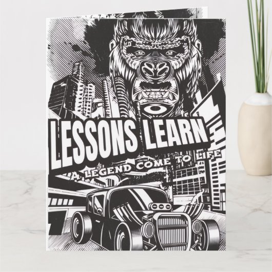 LEGENDARY GORILLA LESSONS LEARN GREETING CARD  KARTE (Vorderseite)