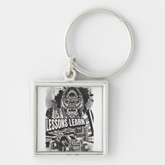 Legendary Gorilla Lessons Learn Keychain Schlüsselanhänger (Vorne)