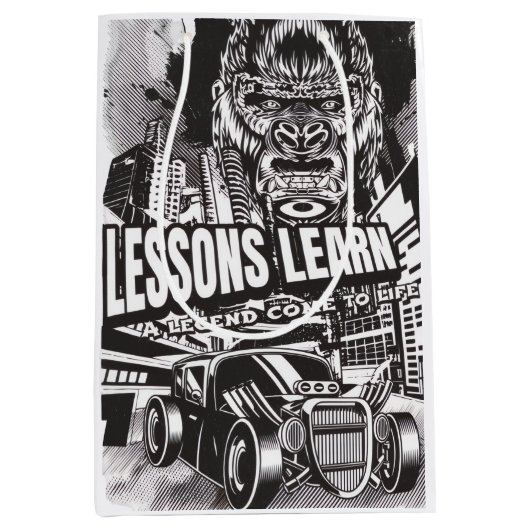 LEGENDARY GORILLA LESSONS LEARN (M) GIFT BAG MITTLERE GESCHENKTÜTE (Vorderseite)