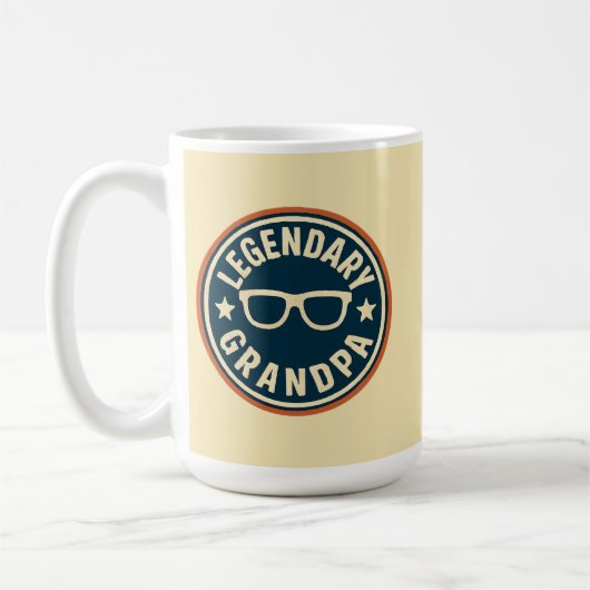 legendary grandpa retro badge kaffeetasse (Links)