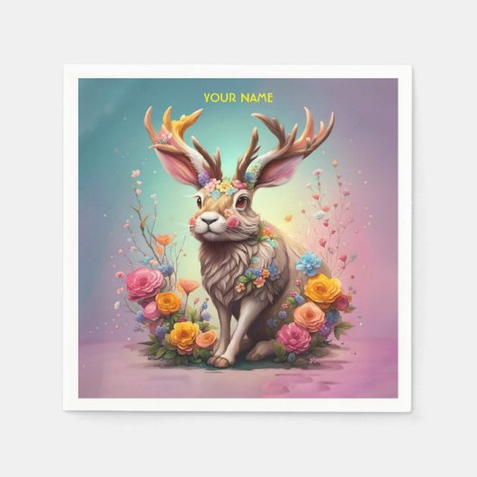 Legendary Jackalope Funny Vintag Retro Beängstigen Serviette (Vorderseite)