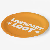 Legendary Loot Gamer Kids Yellow Text Slogan Pappteller (Schrägansicht)