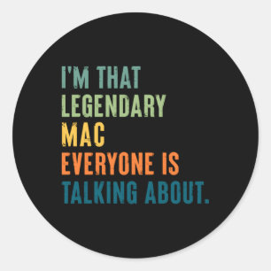 Legendary Mac Personalisiert Name Runder Aufkleber