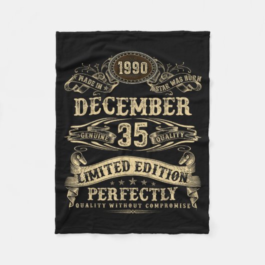 Legendary Man Born December 1990 35th Birthday Fleecedecke (Vorderseite)