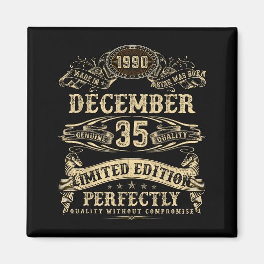 Legendary Man Born December 1990 35th Birthday Magnet (Vorne)
