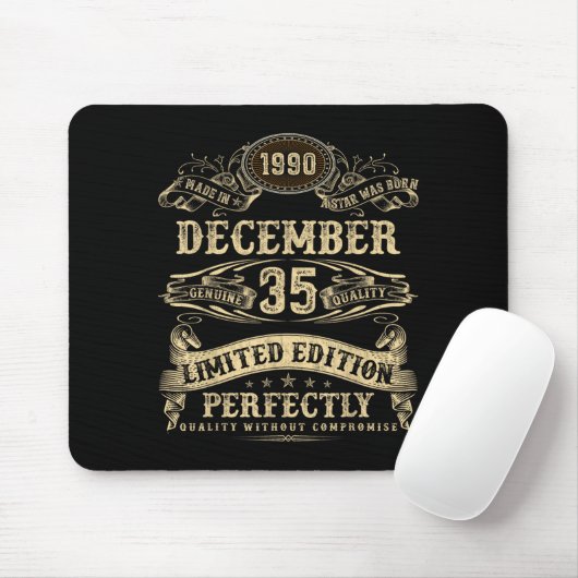 Legendary Man Born December 1990 35th Birthday  Mousepad (Mit Mouse)