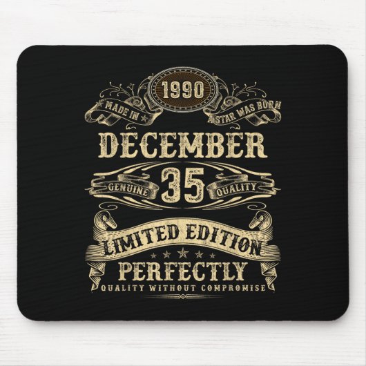 Legendary Man Born December 1990 35th Birthday Mousepad (Vorne)