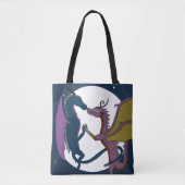 Legendary Mythical Dancing Fantasy Dragons Moon Tasche (Vorderseite)