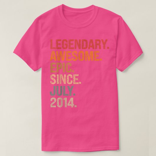Legendary Phantastisch Epic Seit Juli 2014 8. Gebu T-Shirt (Design vorne)