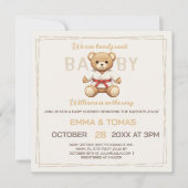 Legendary Red Belt Judo Bear – Baby Shower Einladung (Vorderseite)