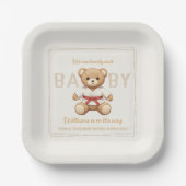 Legendary Red Belt Judo Bear – Baby Shower Pappteller (Vorderseite)
