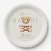 Legendary Red Belt Judo Bear – Baby Shower Pappteller (Vorderseite)