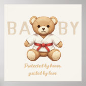 Legendary Red Belt Judo Bear – Baby Shower Poster (Vorne)