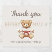 Legendary Red Belt Judo Bear – Baby Shower Schaumweinetikett (Einzelnes Label)