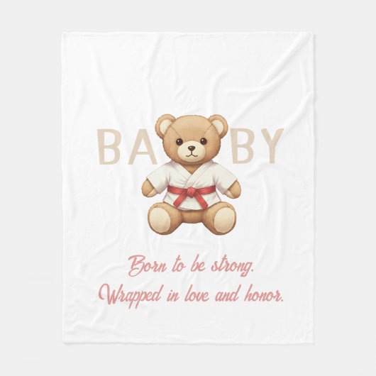 Legendary Red Belt Judo Bear Fleecedecke (Vorderseite)