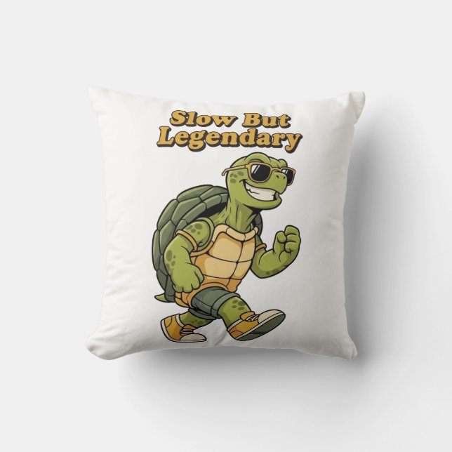 Legendary Retro Turtle Square Comfort Pillow Kissen (Vorderseite)