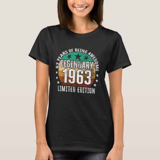 Legendary Since 1963 Limited Edition 63th Birthday T-Shirt (Vorderseite)