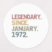 Legendary since January 1972 Etiketten (Design 1)
