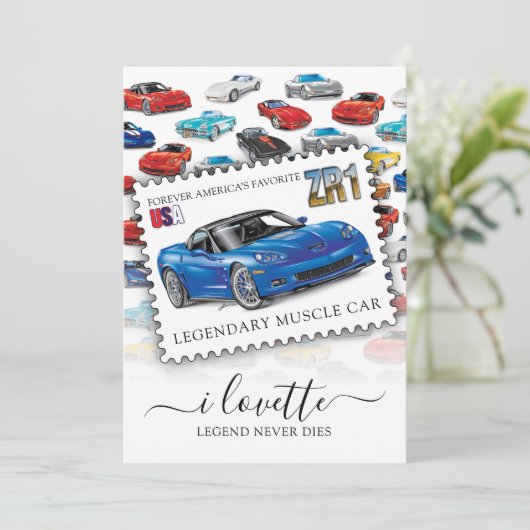 LEGENDARY Z-R-ONE AUTOMOBILE ART EINLADUNG (Stehend Vorderseite)