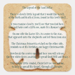 Legende des Sand-Dollar-Aufklebers Quadratischer Aufkleber