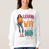 Legende Ehefrau Mama Personalisiert Sweatshirt (Vorderseite)