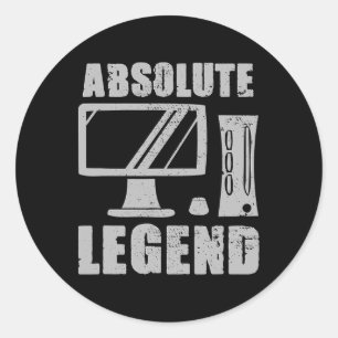 Legende Funny Video Game Player Quote PC Gaming Ri Runder Aufkleber