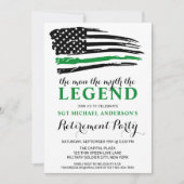 Legende für das Militärruhestand mit dünner grüner Einladung (Vorderseite)