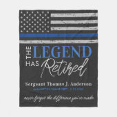 Legende für die Polizeieinziehung: Thin Blue Line Fleecedecke (Vorderseite)