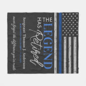 Legende für die Polizeieinziehung: Thin Blue Line Fleecedecke (Vorderseite (Horizontal))