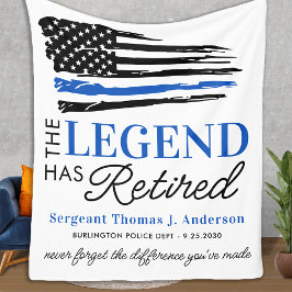 Legende für die Polizeieinziehung: Thin Blue Line Fleecedecke