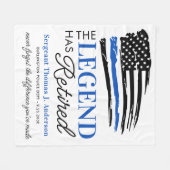 Legende für die Polizeieinziehung: Thin Blue Line Fleecedecke (Vorderseite (Horizontal))