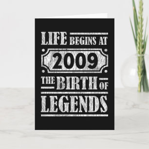 Legende, geboren 2009, Retro-Vintage-Geschenk zum  Karte