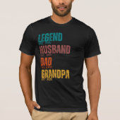 Legende Husband Vater Opa Custom Est. Jahr Retro T-Shirt (Vorderseite)