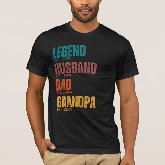 Legende Husband Vater Opa Custom Est. Jahr Retro T-Shirt (Vorderseite)
