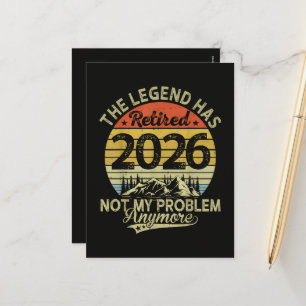 Legende ist 2026 in Rente gegangen, nicht mein Pro Feiertagspostkarte