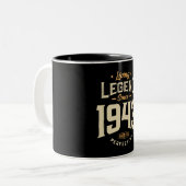 Legende seit 1943 80. Geburtstag Zweifarbige Tasse (Vorderseite Links)