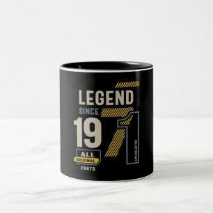 Legende seit 1971 52 Geburtstag Zweifarbige Tasse