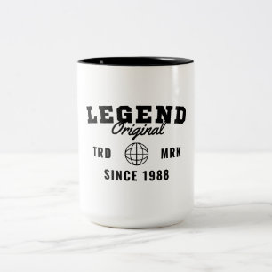 Legende seit 1988 zweifarbige tasse