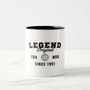 Legende seit 1991 zweifarbige tasse